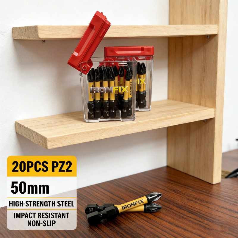 Tools Quality - 고품질 20개입 PZ2 스크루드라이버 비트 세트,
