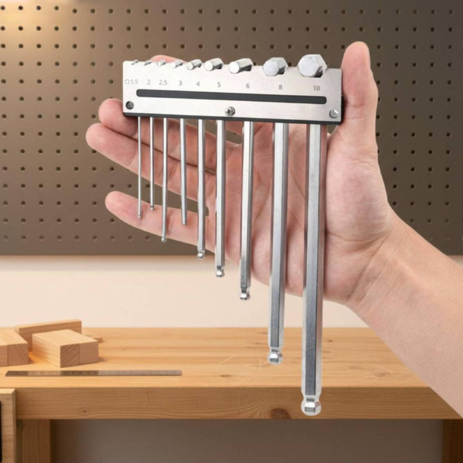 Tools For Metal Workshop - 벽걸이형 육각렌치 홀더 금속 페그보드 렌치