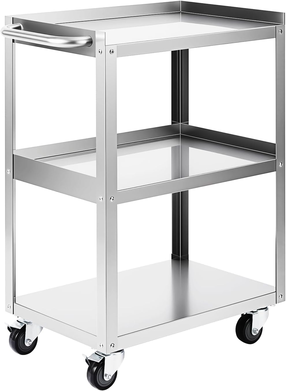 Workshop Tools Shelf - 3단 스테인리스 스틸 롤링 유틸리티 카트