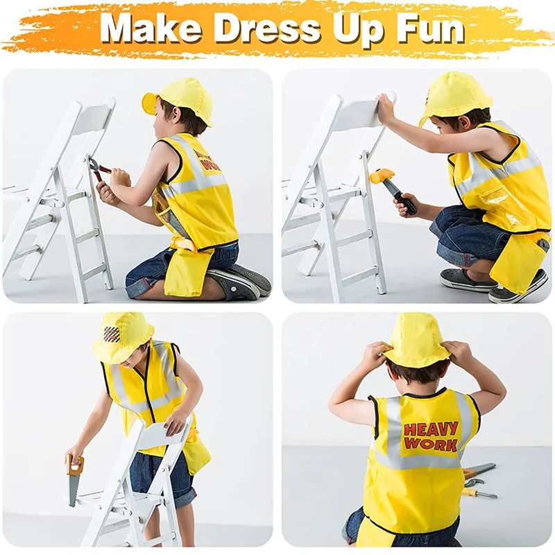 3-6Y 어린이 건설 노동자 의상 유아 작업자 경력 복 - Tools Workshop Kids 리뷰 및 가격