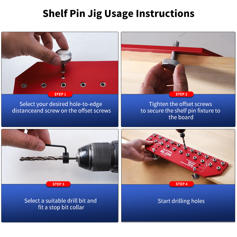 알루미늄 합금 선반 핀 지그 세트, 선반 핀 드릴 가이 - Workshop Tools Shelf 리뷰 및 가격
